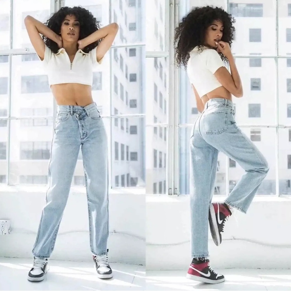 Revice cross waist lighter wash jeans